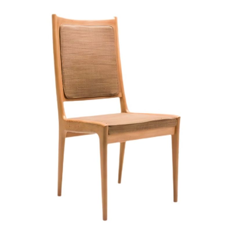 Dining Room Furniture Solid Wood High Back Chairs with Fabric Upholstery in Nordic Design