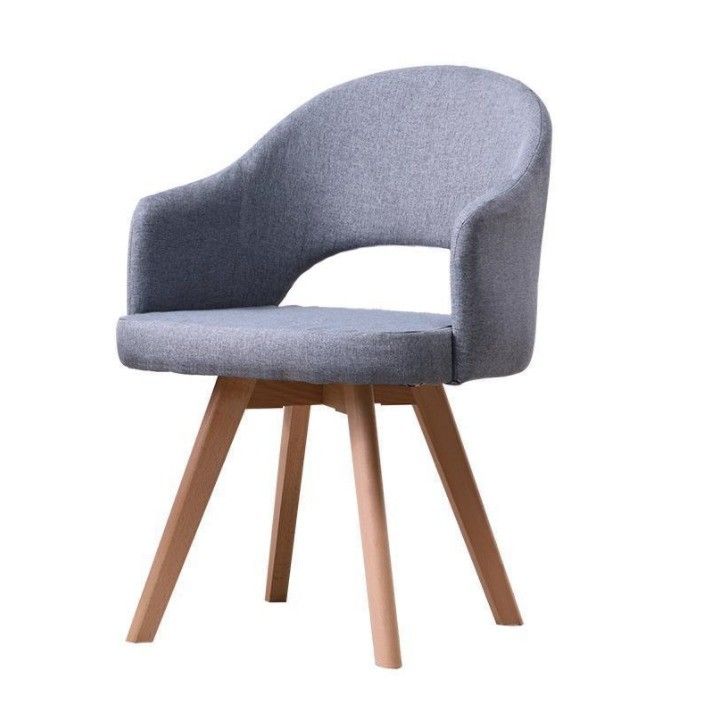 Modern Style Nordic Dining Room Chairs with Colourful Wooden Seats Backrests and Armrests