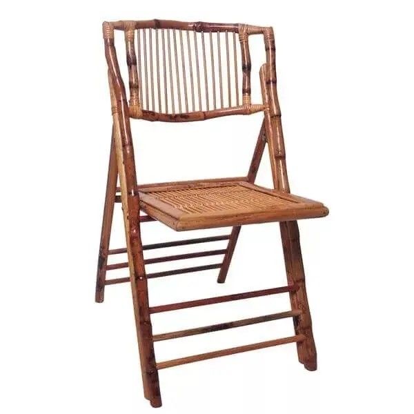 Modern Design Style Wood Rustic Bamboo Folding Outdoor Dining Chair for Event Party Furniture Wedding