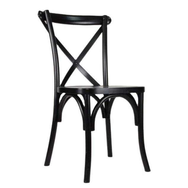 Antique Design Style D50*W42*H88CM Stackable Wooden X Cross back Chairs for Restaurant Dining and Morden Furniture