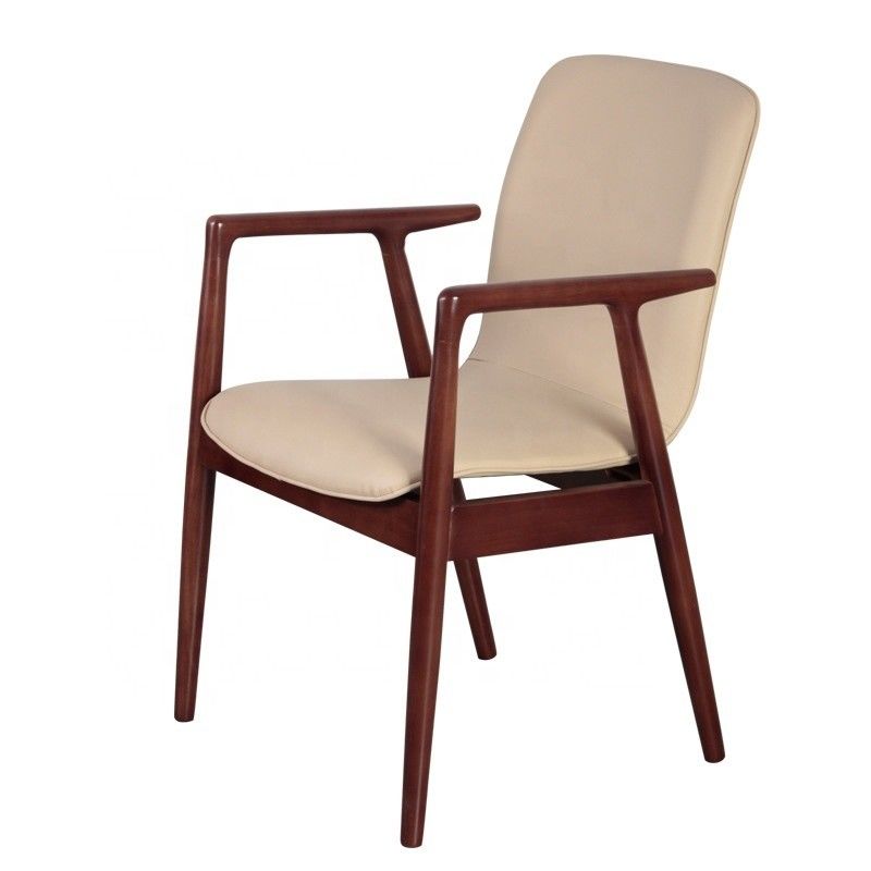 Solid Wood Luxury Hotel Dining Armchair in Modern Leisure Design for Restaurant Furniture