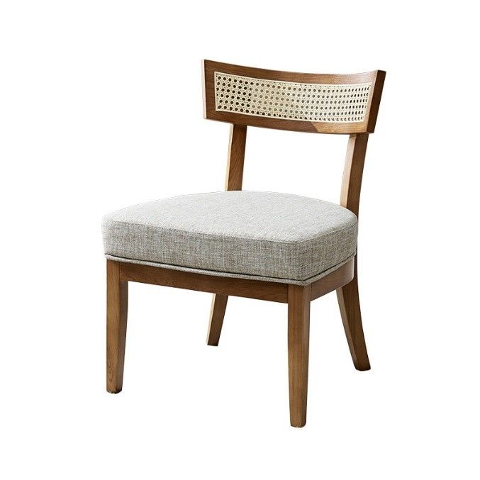 Nordic Style Rattan Dining Chair Upholstered Solid Wood Chair for Living Room Decoration