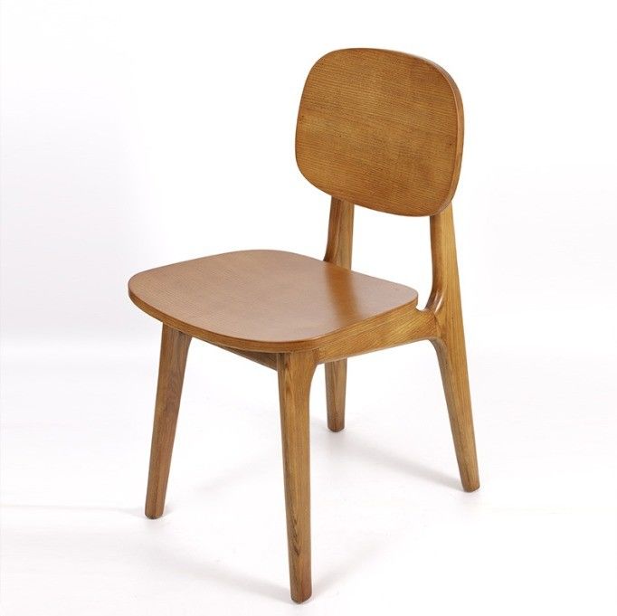 Rubber Wood Nordic Restaurant Chair Exquisite Wooden Chairs for Modern Dining Room