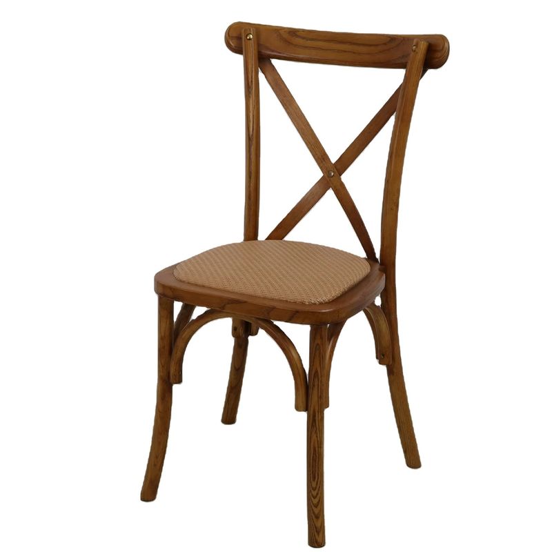 Mail Packing Wooden X Cross Back Chairs for Antique Design in Restaurants and Weddings