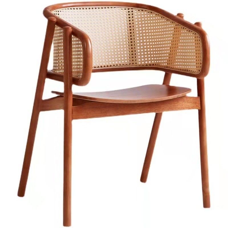 NO Folded Stylish Solid Wood Rattan Dining Chair for Living Room and Dining Room