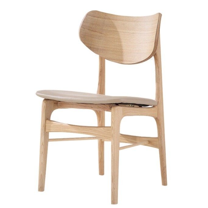 Classical Nordic Restaurant Chair W48cm*D50cm*82cm with Burlywood/Brown Upholstered Wooden Chairs