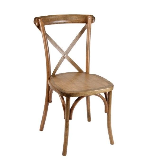 Nordic Style Stackable Wood Cross Back Rattan Dining Chair with Custom W42CM*D44CM*H87CM Size