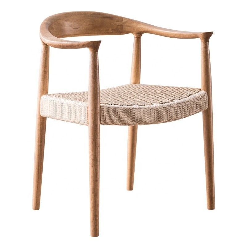 Modern Design Style Nordic Light Luxury Stackable Solid Wood Dining Chair for Villa