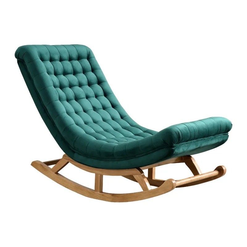OEM Service Accepted Solid Wood Single Tufted Fabric Leisure Rocking Sofa Chair NO Folded