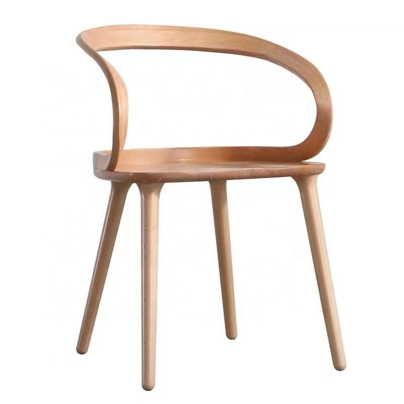 OEM Service Accepted Modern Dining Room Chair with Round Shape Arm Wing and Nordic Solid Ash Wood Artistic Design