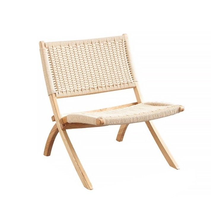 Living Room Woven Rattan Chair Solid Wood Folding Rattan Dining with Latest Design Outdoor Furniture