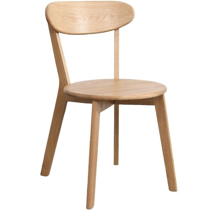 Solid Wood Dining Chair W44*D49*H80CM Oak Wood for Nordic Simple Design in Small Family Restaurant