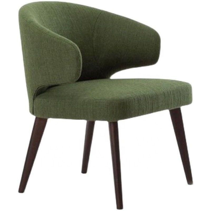 Wooden Leg Velvet Upholstered Wing Backrest Dining Chair for Comfortable and Elegant Dining
