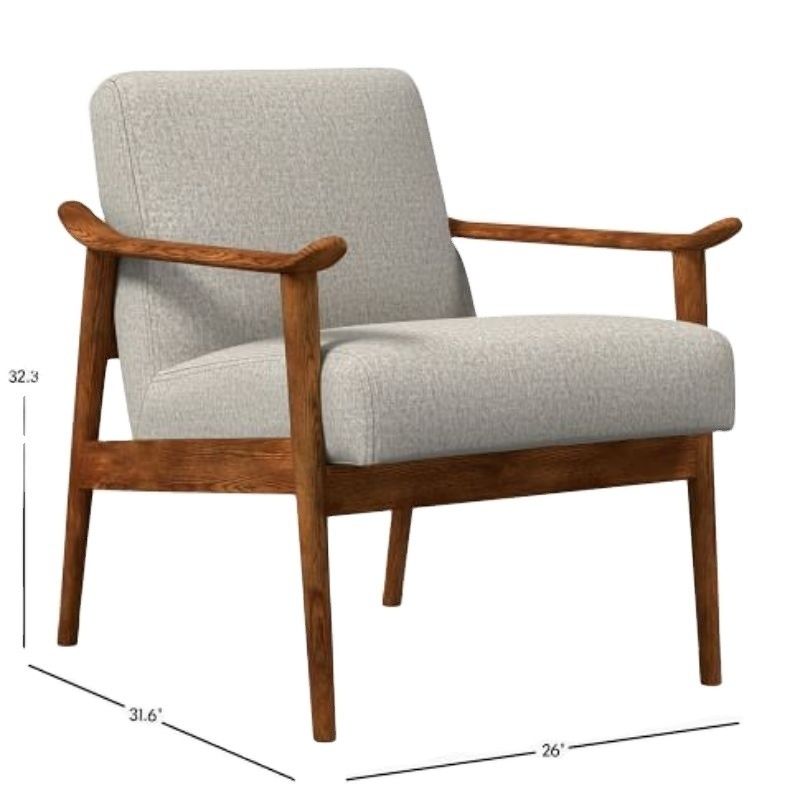 OEM Yes Nordic Style Solid Oak Wood Frame Modern Sofa Leisure Chair for Living Room Wooden Armchair