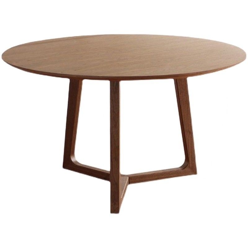 Hotel European Modern Nordic Design Round Wood Table with Solid Rubber Wood and Oak Wood