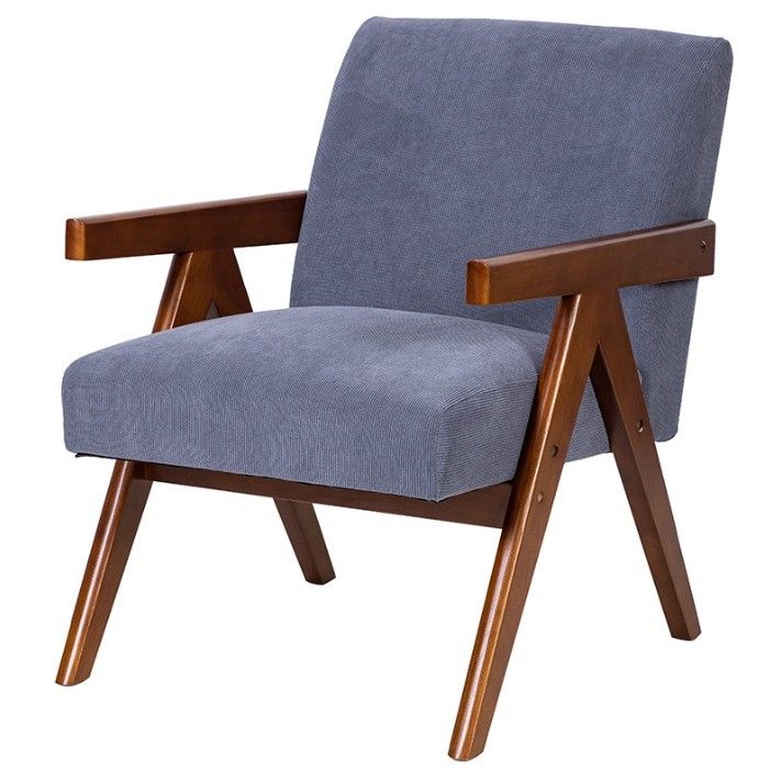 Customized Modern Style Wood and Fabric Armchair Nordic Custom Upholstered Single Sofa Chair
