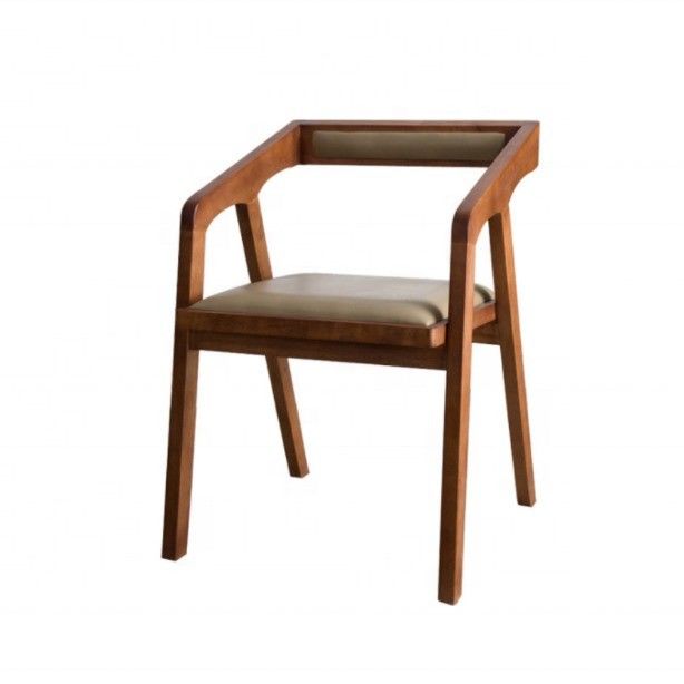 Armrest Wood Chair for Modern Coffee Shop and Restaurant Seating Area in Living Room