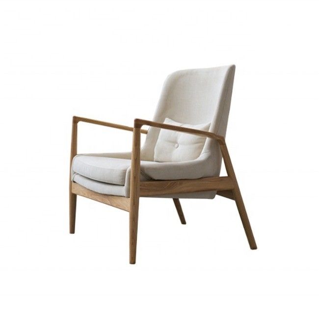 Wooden Upholstered Living Room Furniture Modern Lounge Armchair OEM Yes Mail packing N Wood arm chair