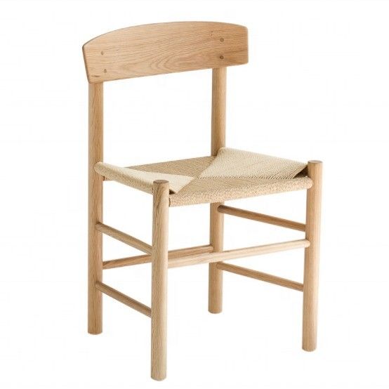 Adjustable Natural Paper Cord Seat Ash Wood Dining Chair Modern Design Style with Adjustable Seat