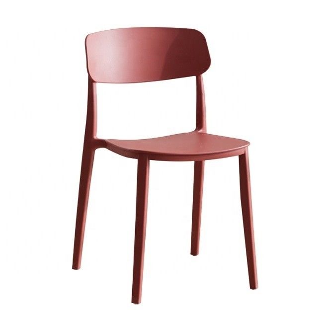 Stackable Red Plastic Chair for Modern Nordic Design in Hotel Restaurant Banquet or Home Dining Area