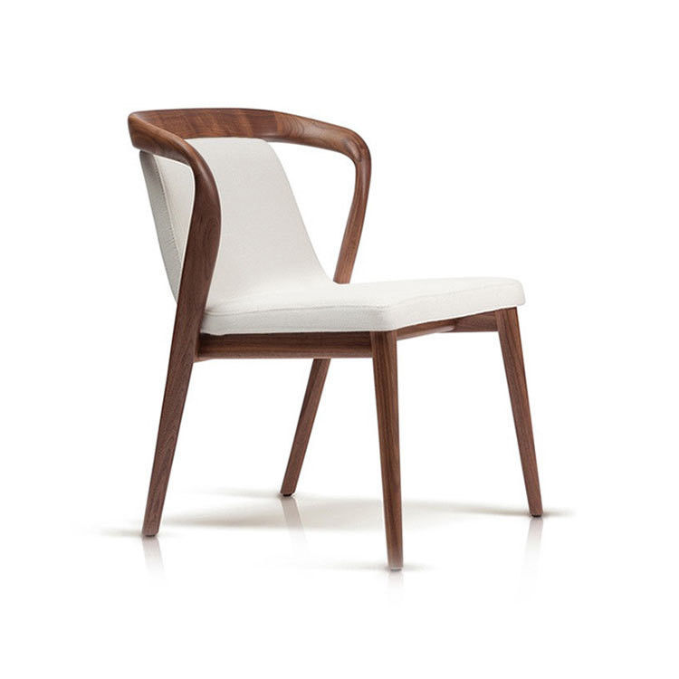 Fabric Upholstered Nordic Italian Solid Wood Dining Room Chairs for Modern Living Room Design Style