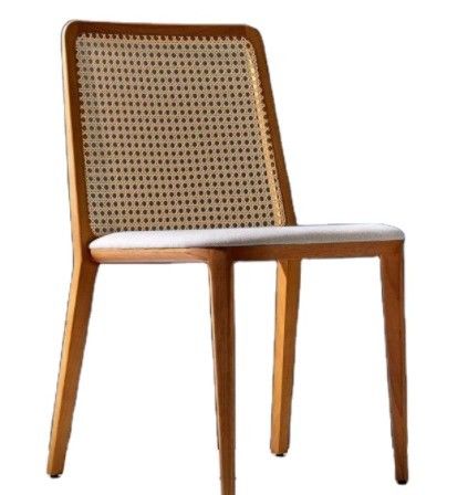 General Dining Room Furniture Solid Wood Dining Chair with Rattan Seat and Cane Backrest