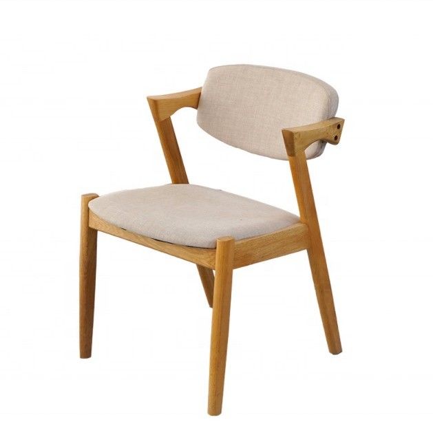 OEM/ODM Accepted Z Shaped White Oak Wood Dining Chair with Fabric and Solid Wood