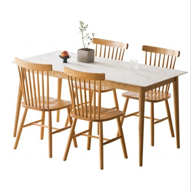 Exquisite Rectangular Dining Table and Chair Combination for Living Room General Home Furniture
