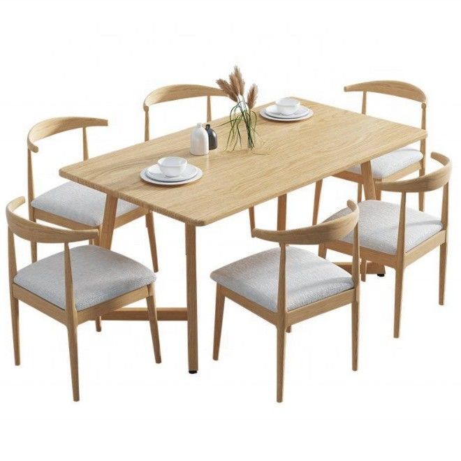 Customized Solid Wood Fabric Chair Table and Chairs Combination for Practical and Economical Indoor Furnishing Solutions