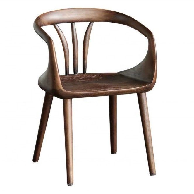 Black Walnut Luxury Dining Chair Solid Wood Back Chair Modern Nordic Leisure Dinning Chair for Elegant Dining Experience