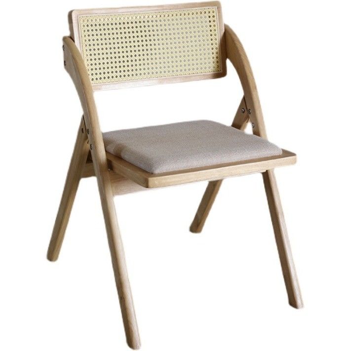 Foldable Wood Chair for Restaurants Durable Rattan Dining Chairs in Natural/Walnut Color