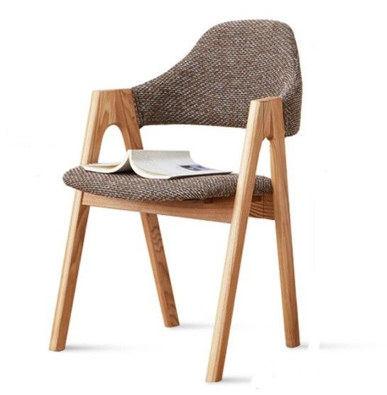 Living Room Furniture Modern Solid Wood Dining Chair with Fabric Cushion and Customized Design