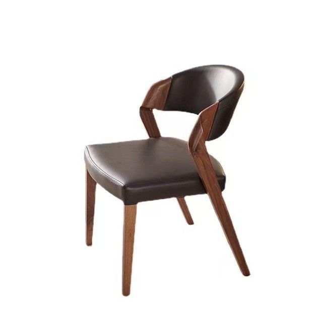 Living Room Furniture Solid Wood Dining Chair with Customized Designs and PU Leather Cushion