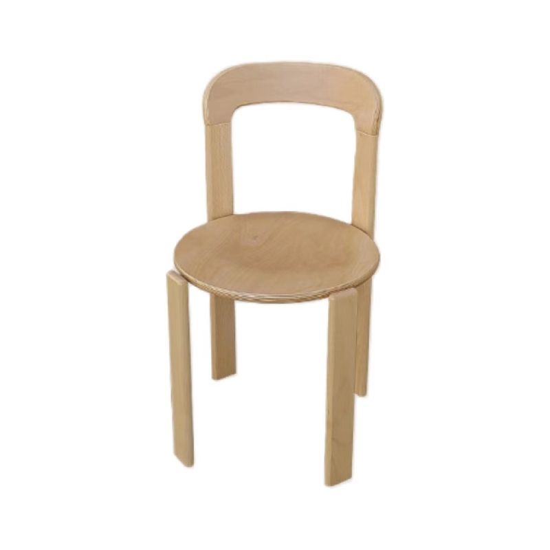 Customized Designs Nordic Solid Wood Dining Chair with Stackable Design and Lacquered Finish