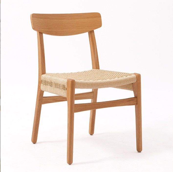 Modern Woven Cord Solid Wood Dining Chair for Hotel Restaurant W50*D50*H77 cm Mail Packing Y