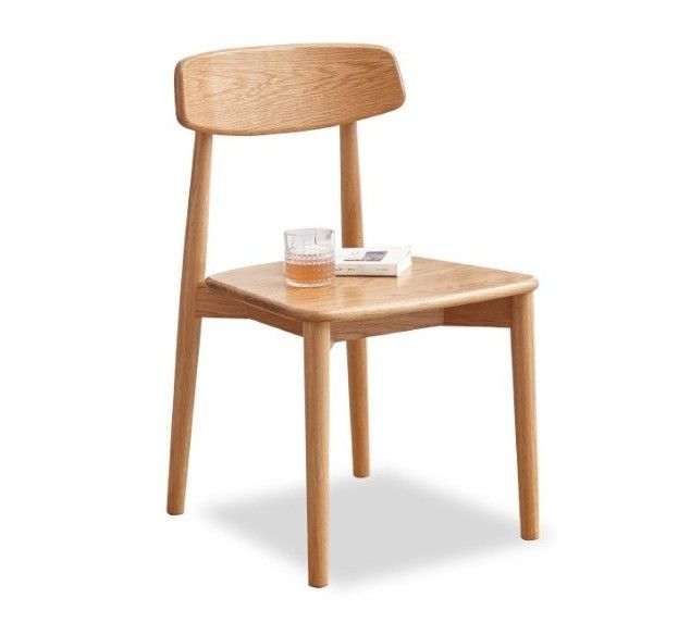 Stackable Dining Chair for Modern Restaurant Made of Solid Wood in Natural Color
