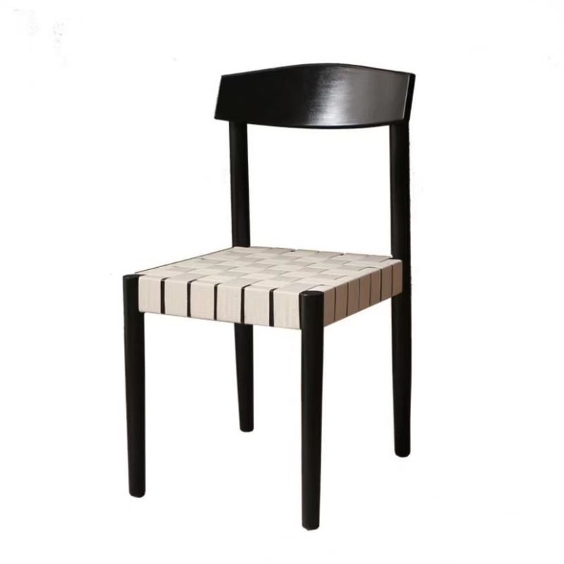 Solid Wood Braided Seat Dining Chair Furniture Finish Lacquered With Customized Designs For Restaurant Dining