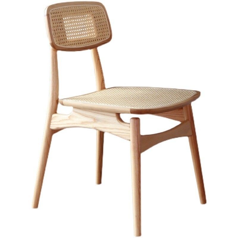 Dining Room Furniture Vintage Luxury Hotel Restaurant Natural Rattan Solid Wood Dining Chair for Events