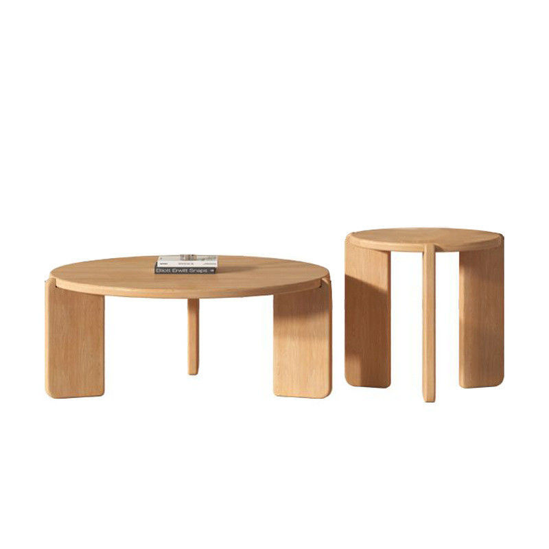 OEM Service Accepted Customize Modern Solid Wood Table Round Sets End Coffee Table Living Room Furniture Wooden Side Table