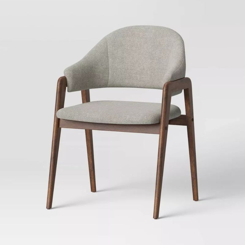 Home Furniture Top Quantity Modern Fabric Wood Armrest Chair for Hotel and Dining in Restaurant