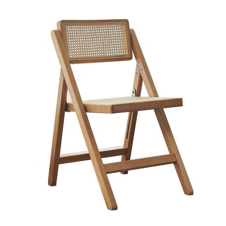 Rattan Seat and Back Wooden Chair for Modern Home Dining in Customized Colors