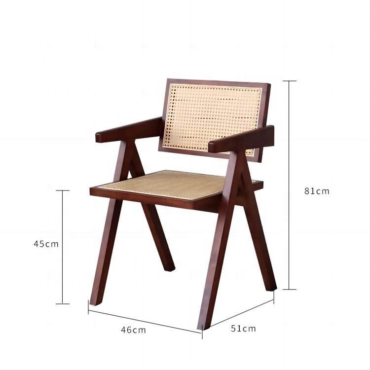 Dining Room Furniture Nordic Luxury Vintage Rattan Chair Balcony Leisure Folding Wooden Chair with Mail Packing Y