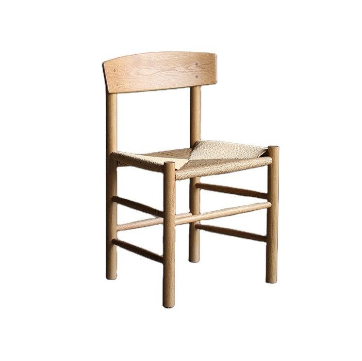 Solid Wood Low Round Back Dining Chair Rattan Chair with Modern and Traditional Design Concept