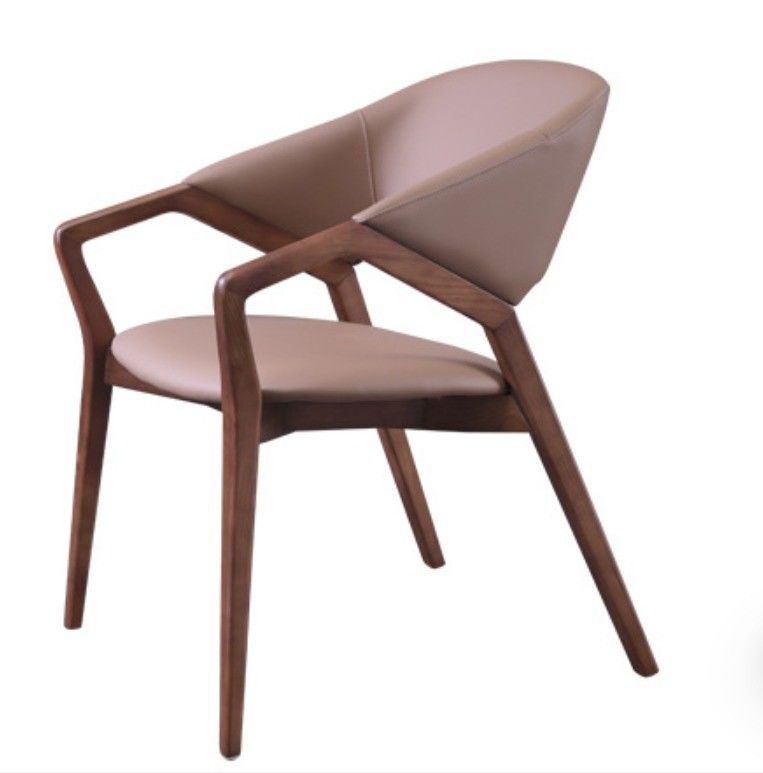 2023 Design Modern Solid Wood PU Leather Dining Room Restaurant Chair for Home Furniture General NO Folded