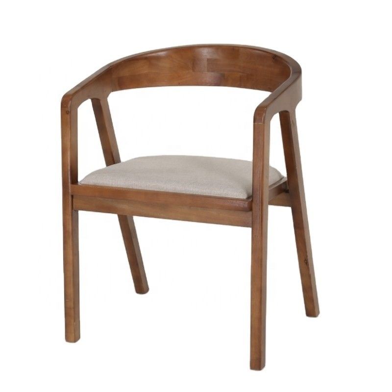 Restaurant Furniture Wooden Dining Chair Nordic Style PU / Fabric Leather Upholstered Modern Wood Chair for Restaurant