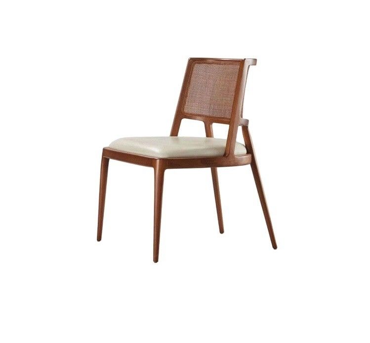 Ashwood Frame Nordic Design Modern Solid Wood PU Leather Rattan Dining Room Restaurant Chair 2023 for Cafes and Restaurants