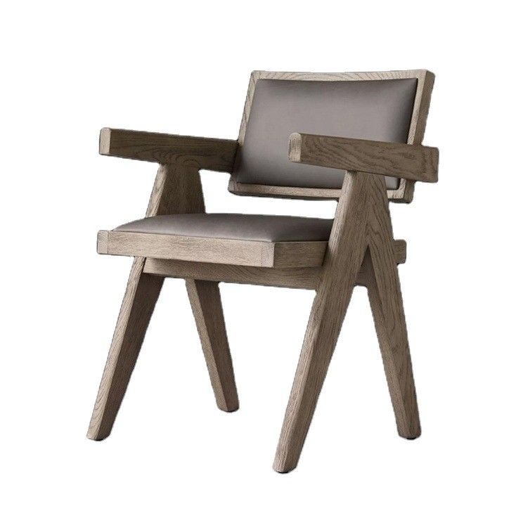 Top Grade Hotel Restaurant Home Using Dining Room Modern Wood PU Chairs With Armrest and Nitrolacquer Finish