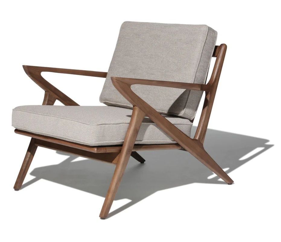Living Room Chair Modern Fabric Wooden Sofa Chair Leisure Lounge Solid Wood Chair W59*D59*H57CM