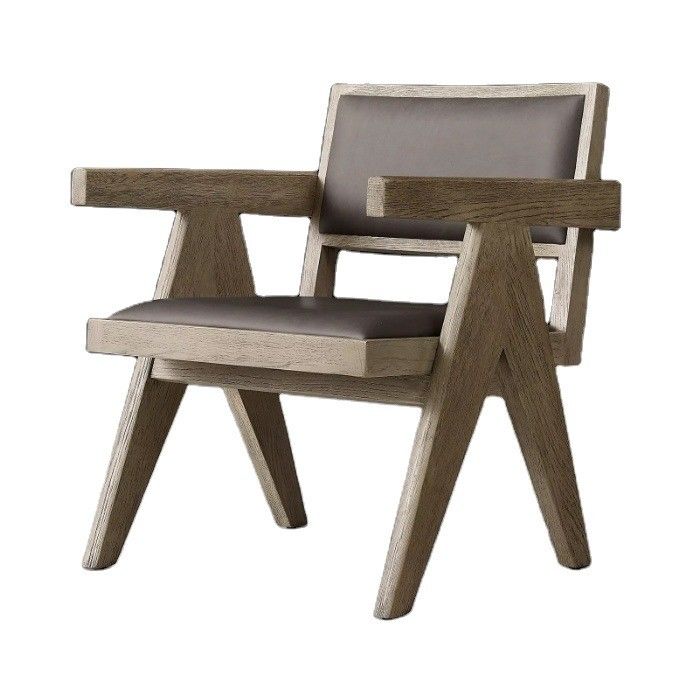 Top Grade Hotel Restaurant Home Modern Wood PU Chairs With Armrest W52*D53.3*H70CM for Living Room Chair
