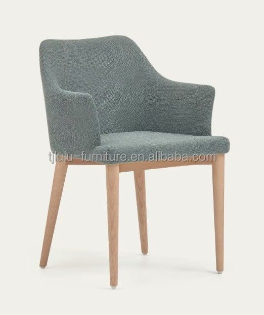 Solid Wood Leg Living Room Leisure Chair Unique Backrest Design Fabric Dining Chair for Modern Dining Room Furniture